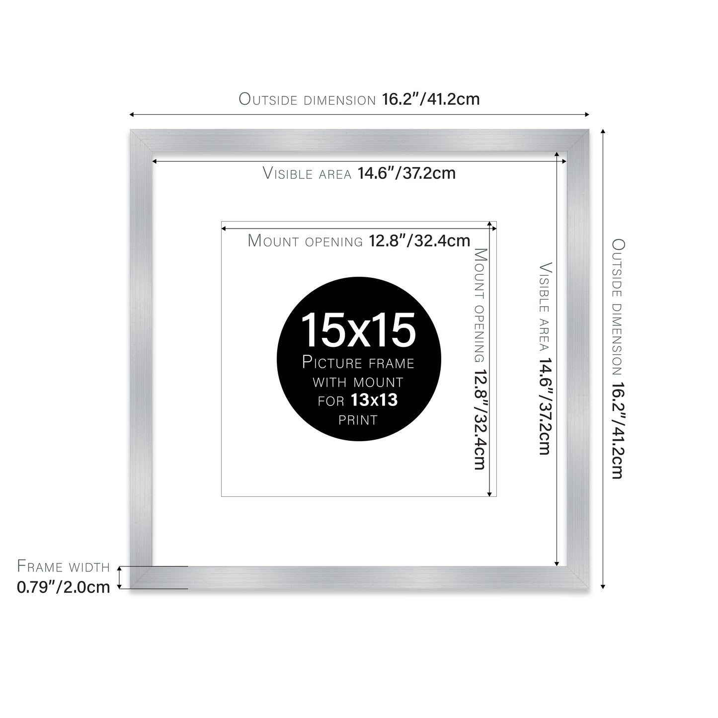 Silver Picture Frame 20mm Edge