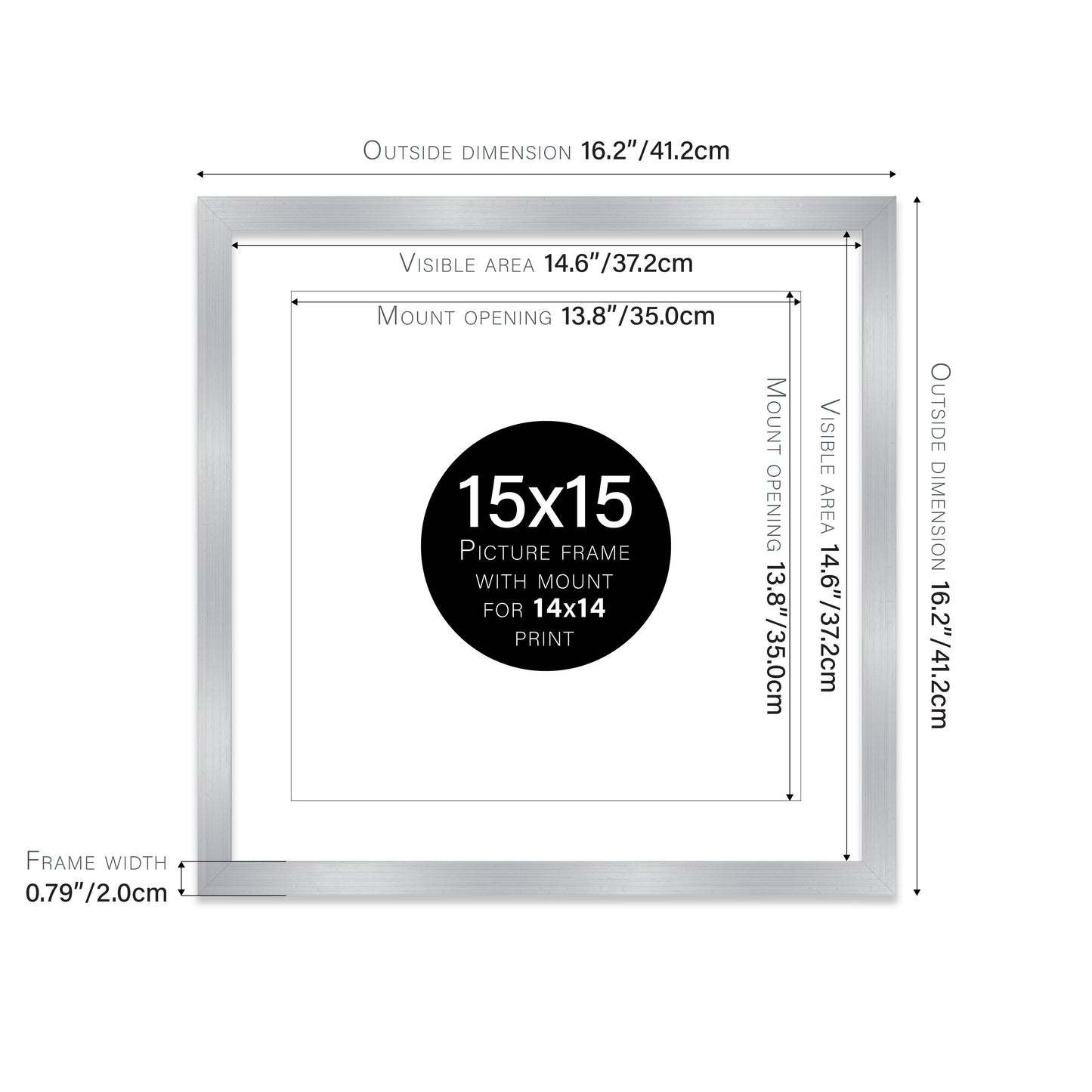 Silver Picture Frame 20mm Edge