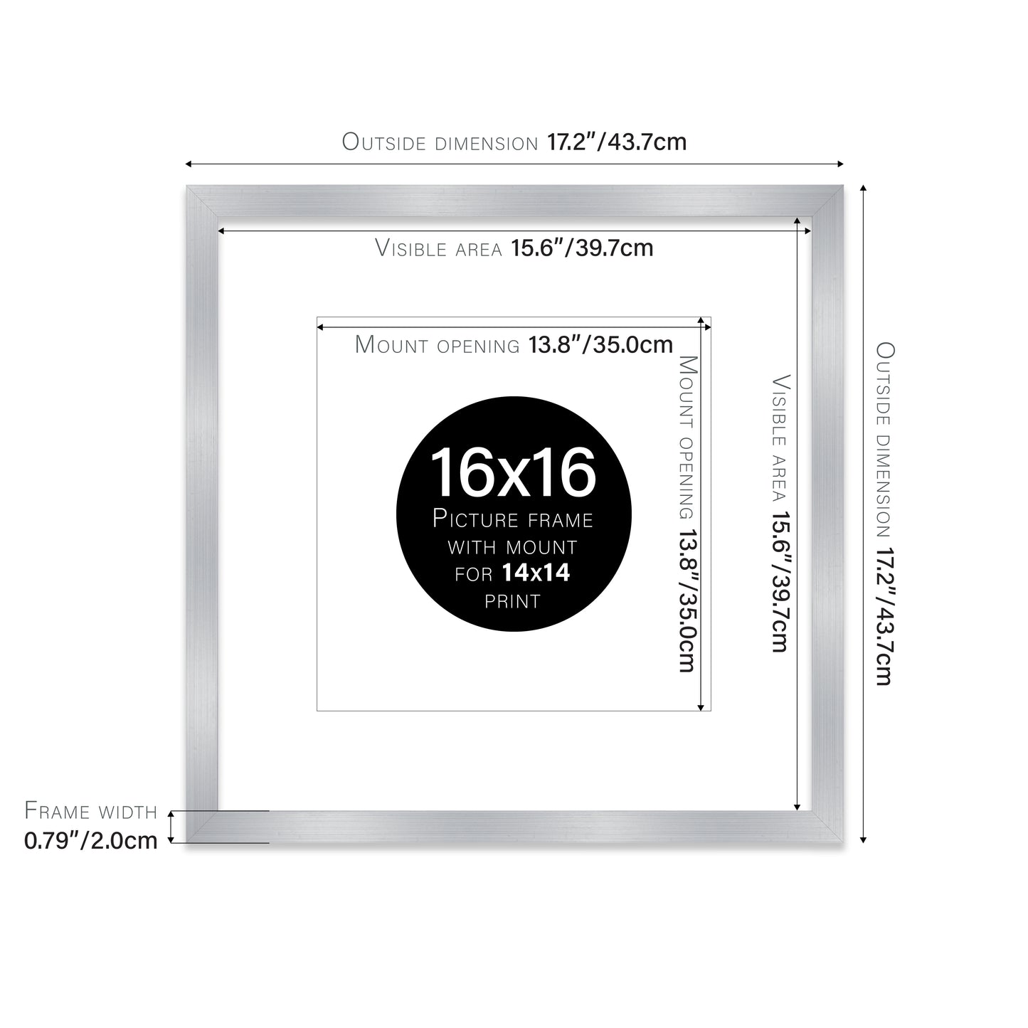 Silver Picture Frame 20mm Edge