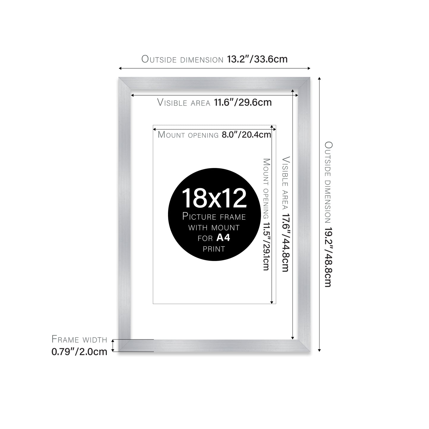 Silver Picture Frame 20mm Edge
