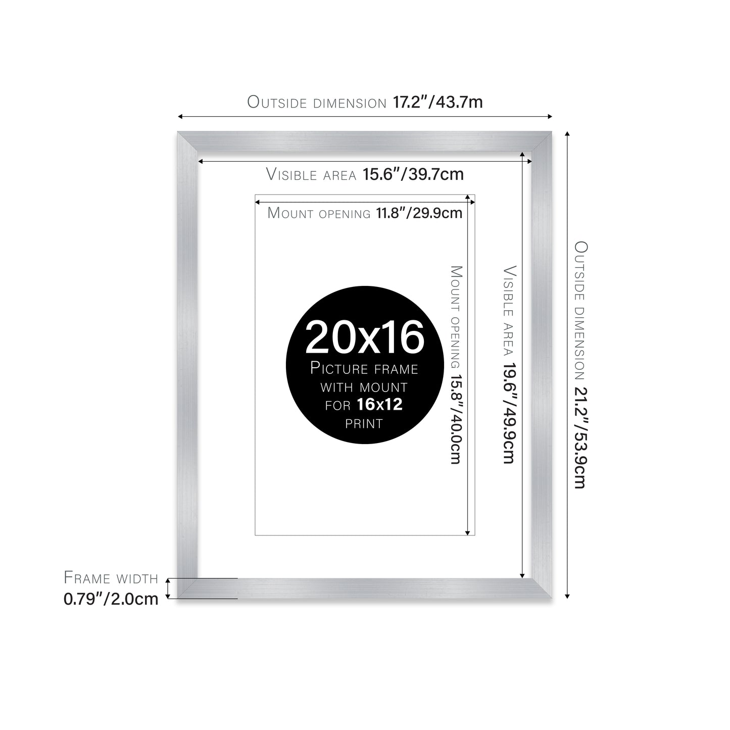 Silver Picture Frame 20mm Edge