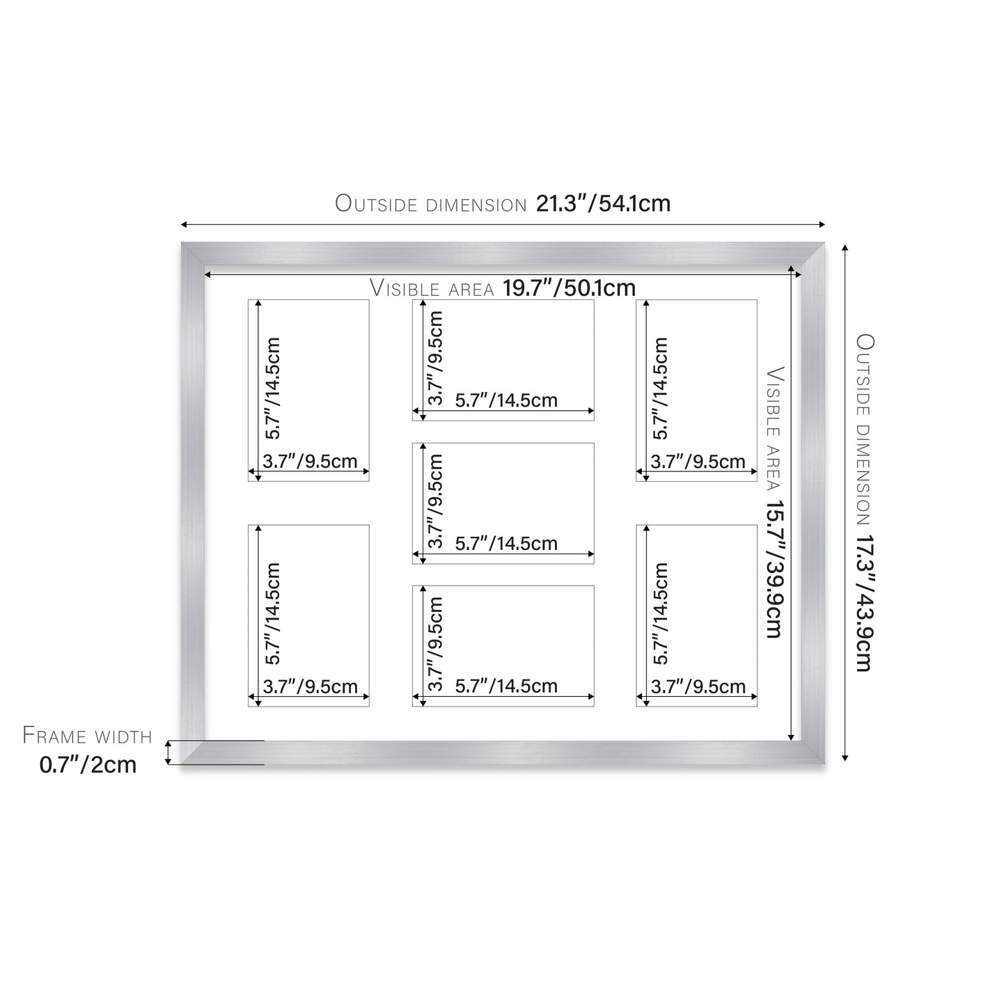 Silver Picture Frame 20mm Edge