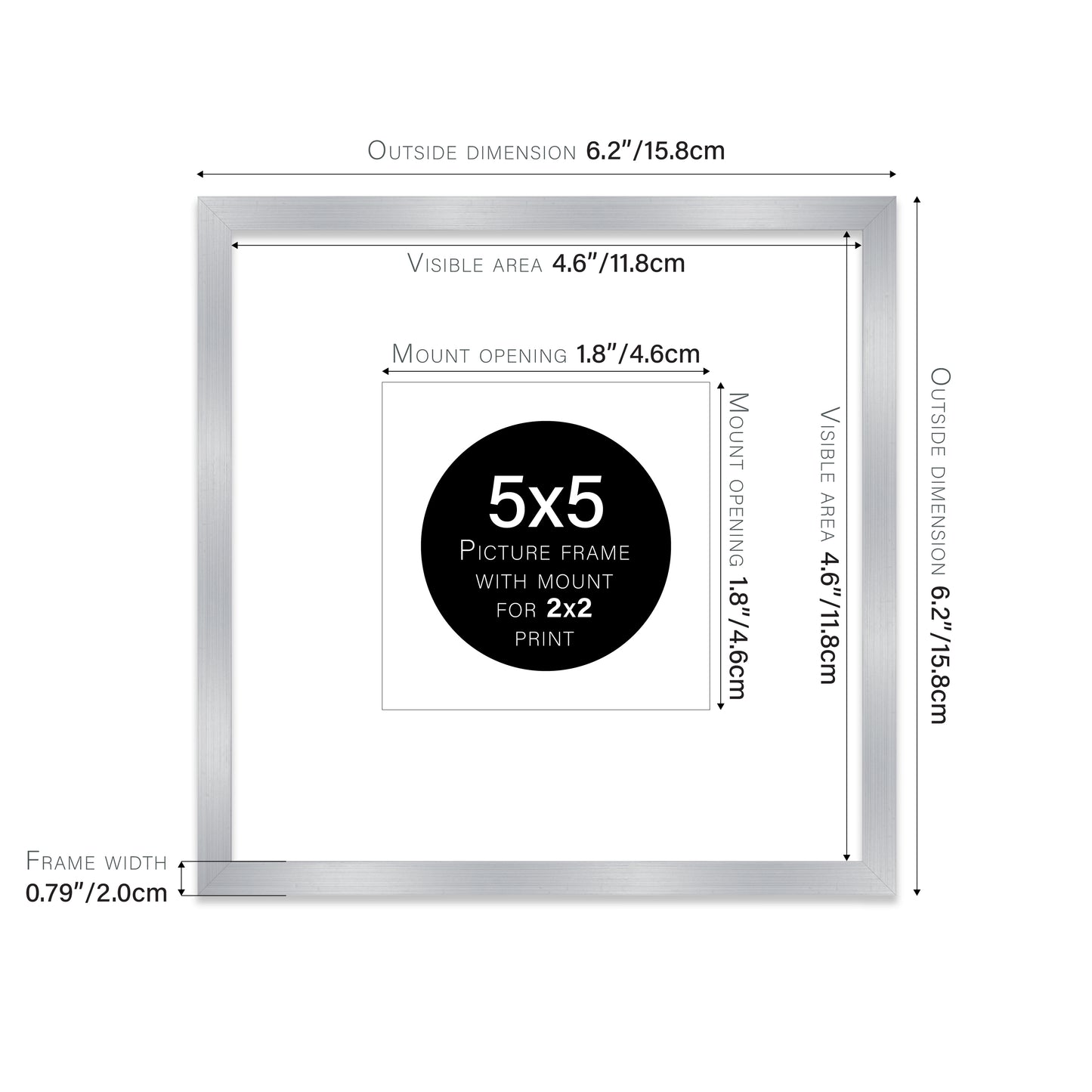 Silver Picture Frame 20mm Edge
