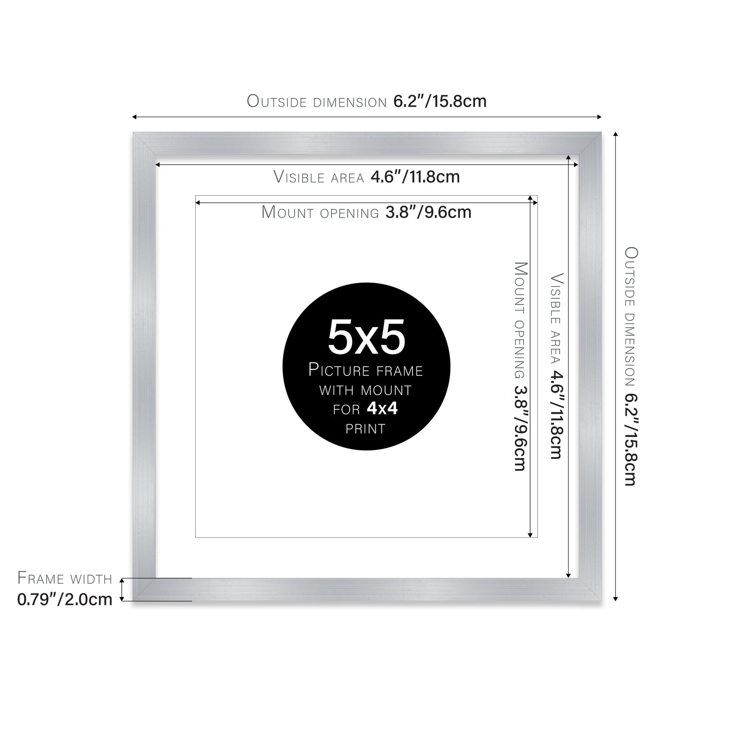Silver Picture Frame 20mm Edge