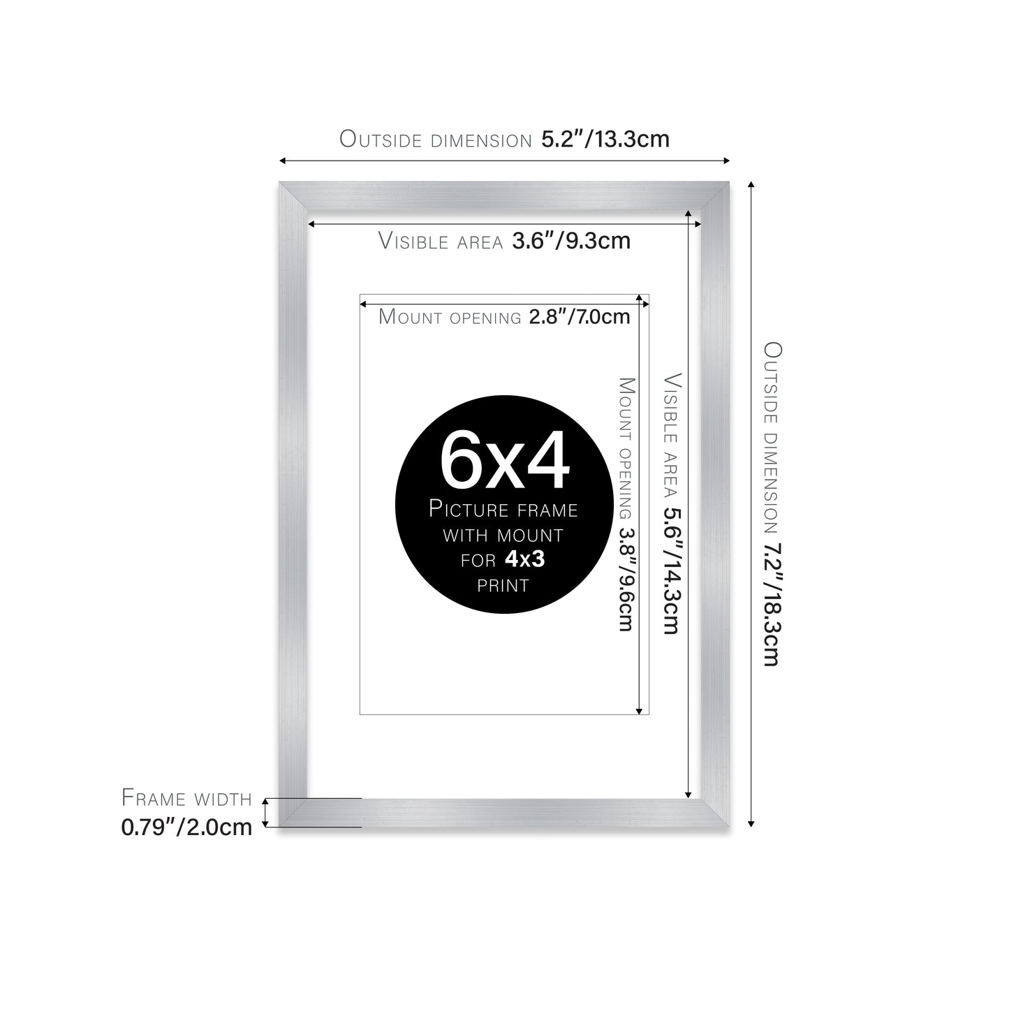 Silver Picture Frame 20mm Edge