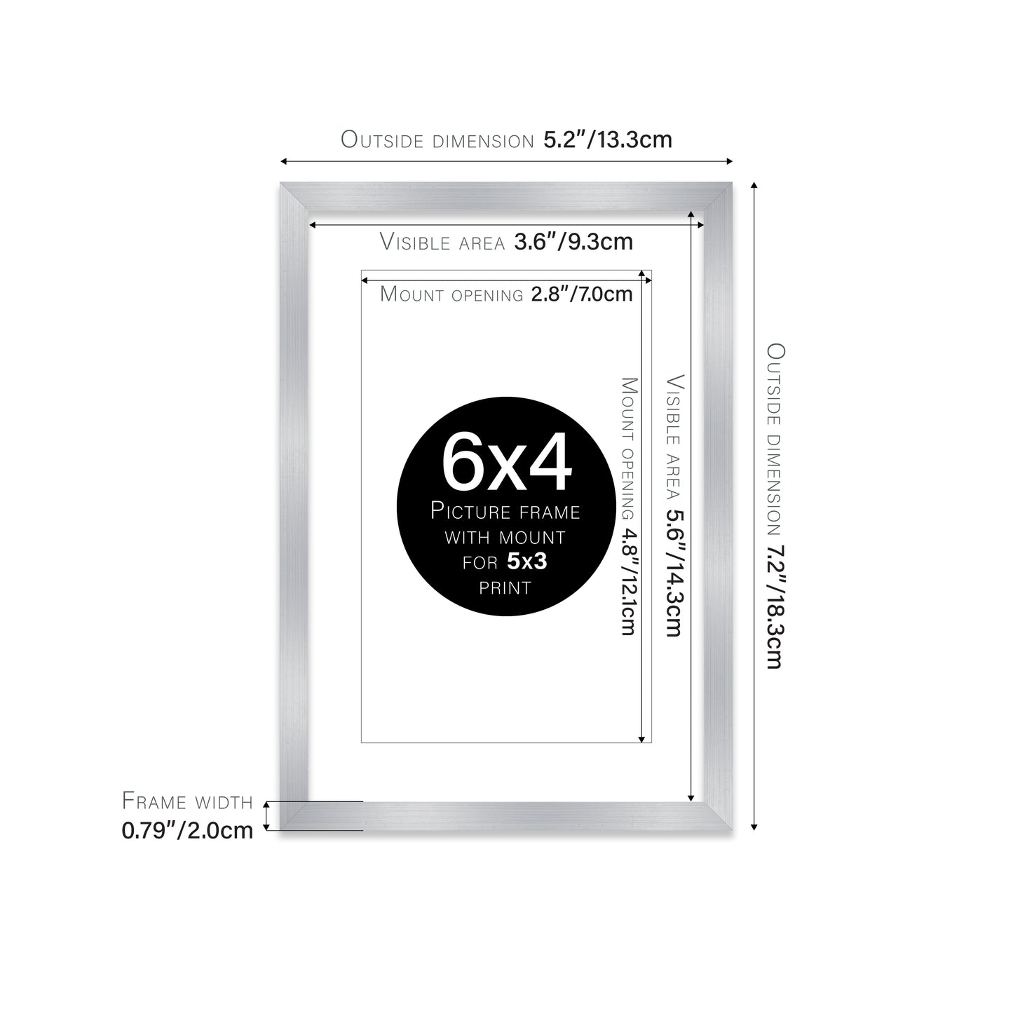 Silver Picture Frame 20mm Edge