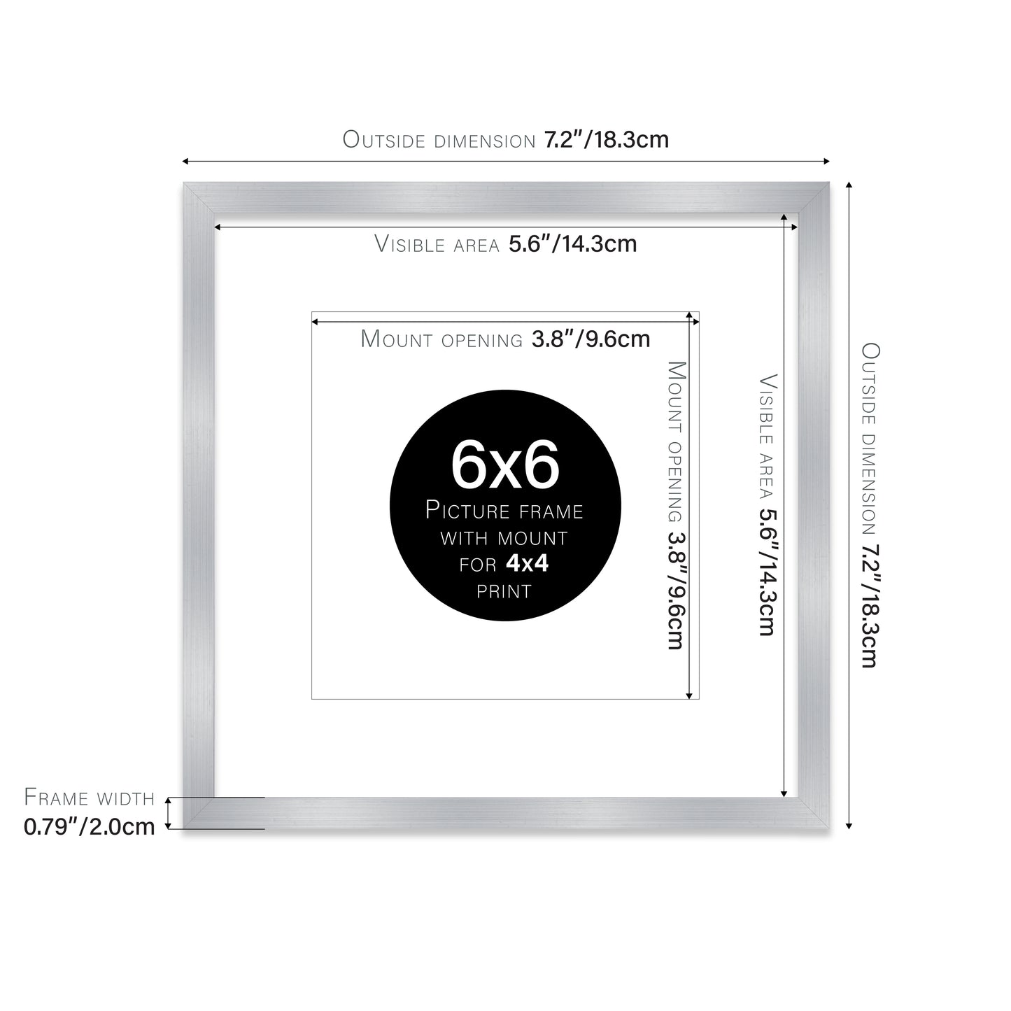 Silver Picture Frame 20mm Edge