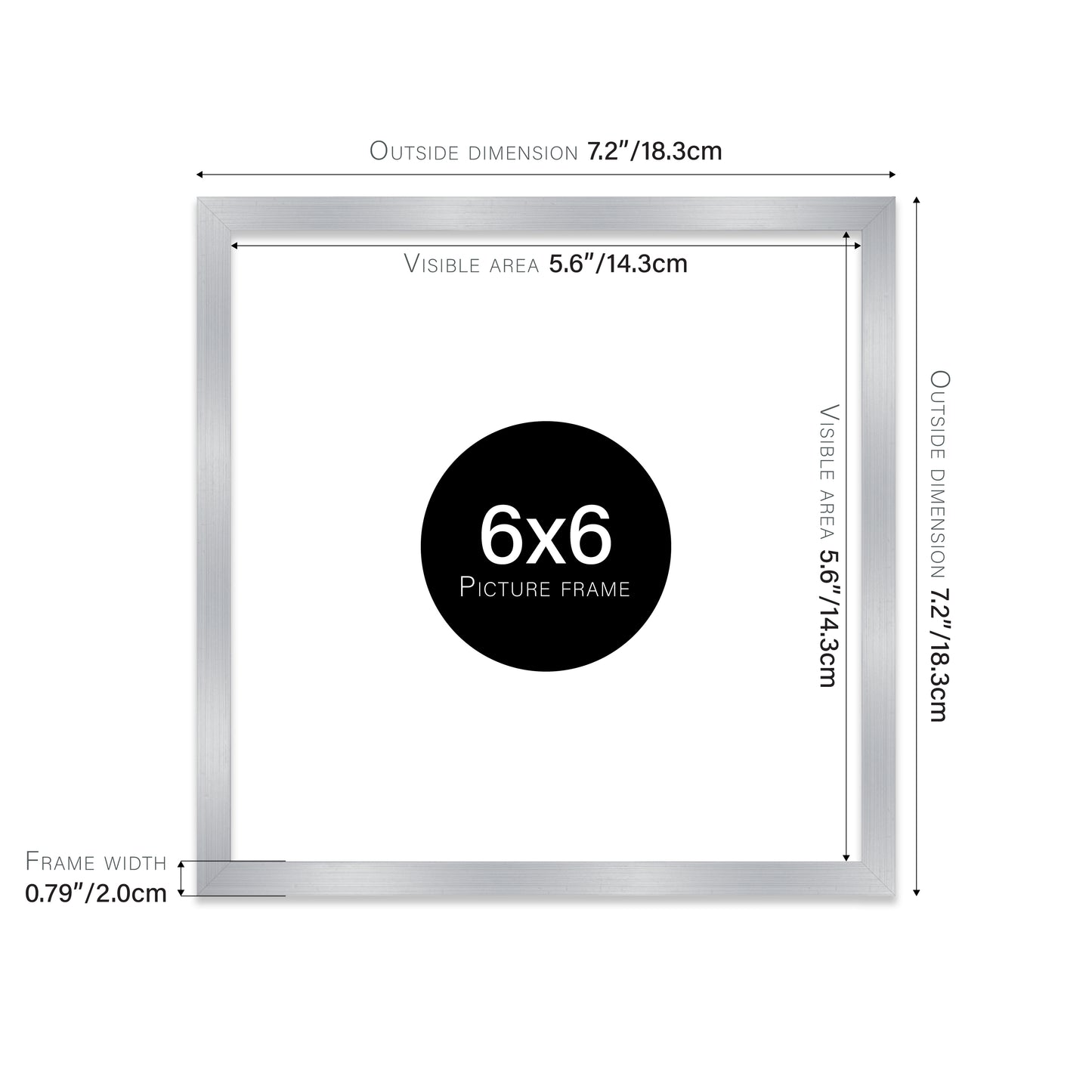 Silver 6x6" frame trade supplier
