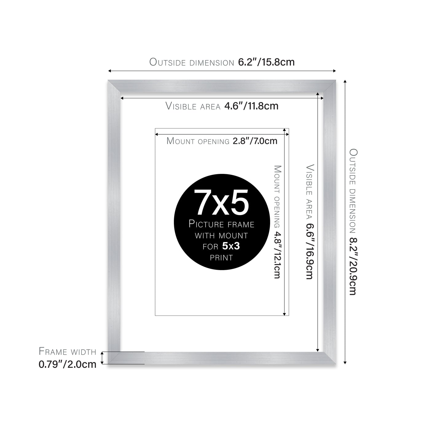 Silver Picture Frame 20mm Edge