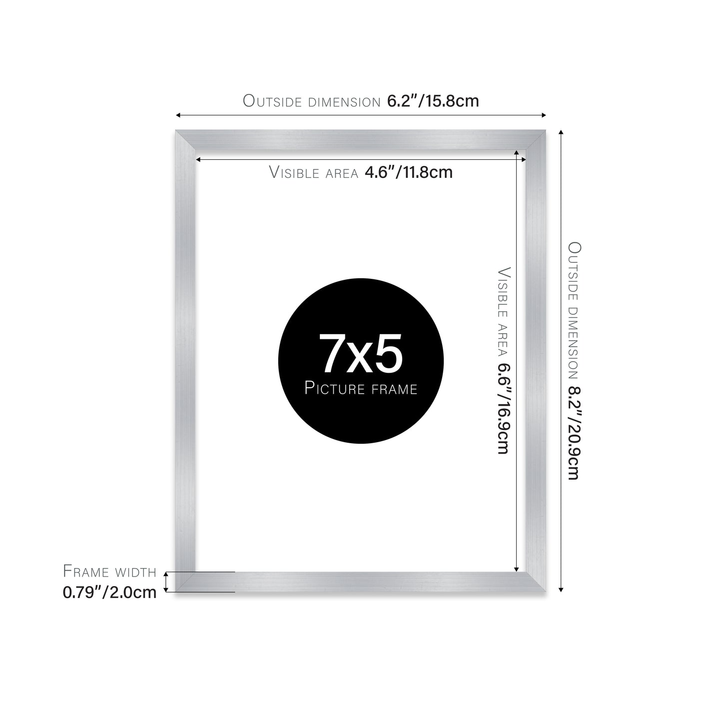 Silver Picture Frame 20mm Edge