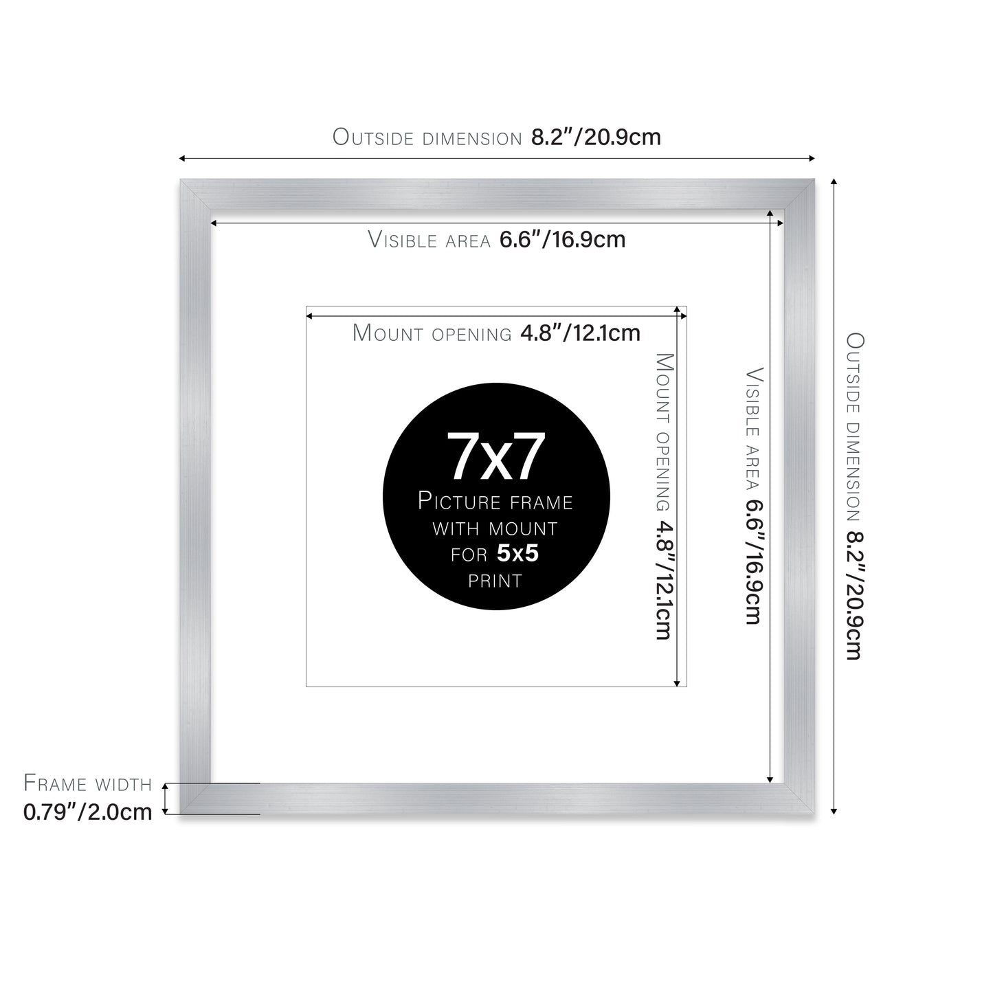 Silver Picture Frame 20mm Edge