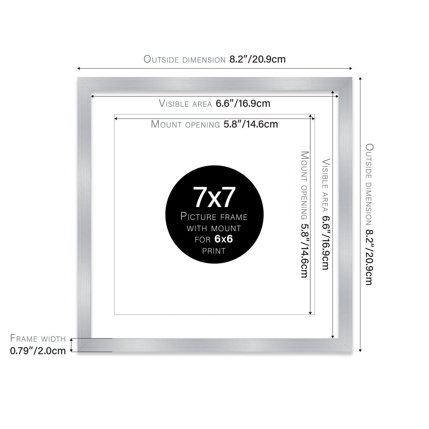 Silver Picture Frame 20mm Edge
