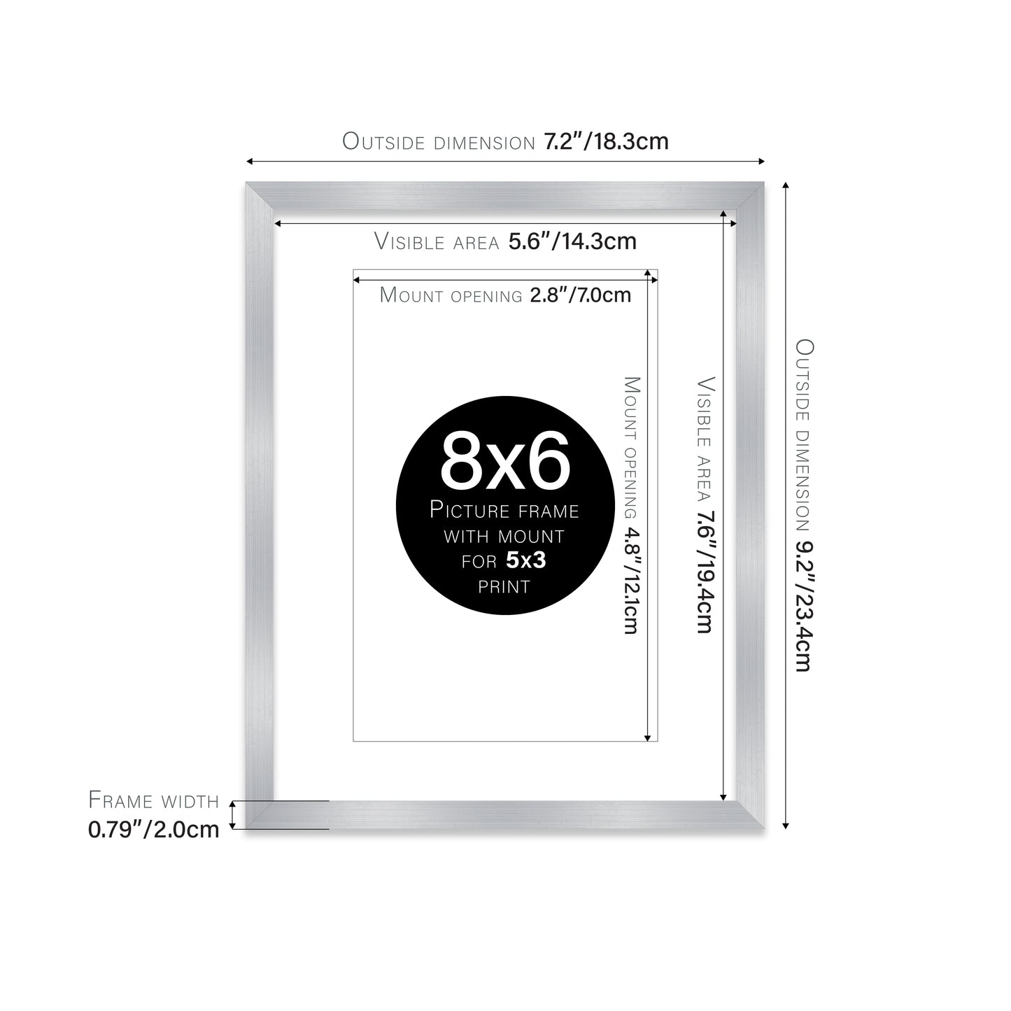 Silver Picture Frame 20mm Edge