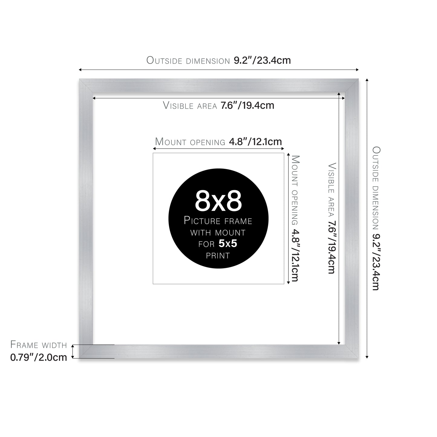 Silver Picture Frame 20mm Edge