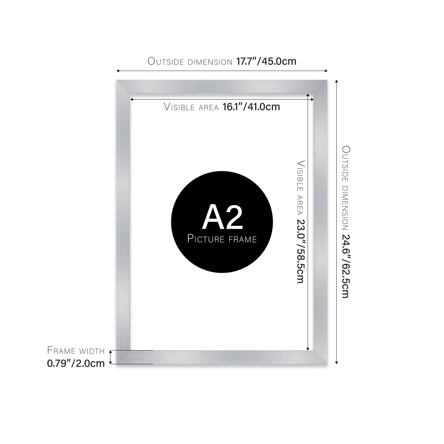 Silver Picture Frame 20mm Edge
