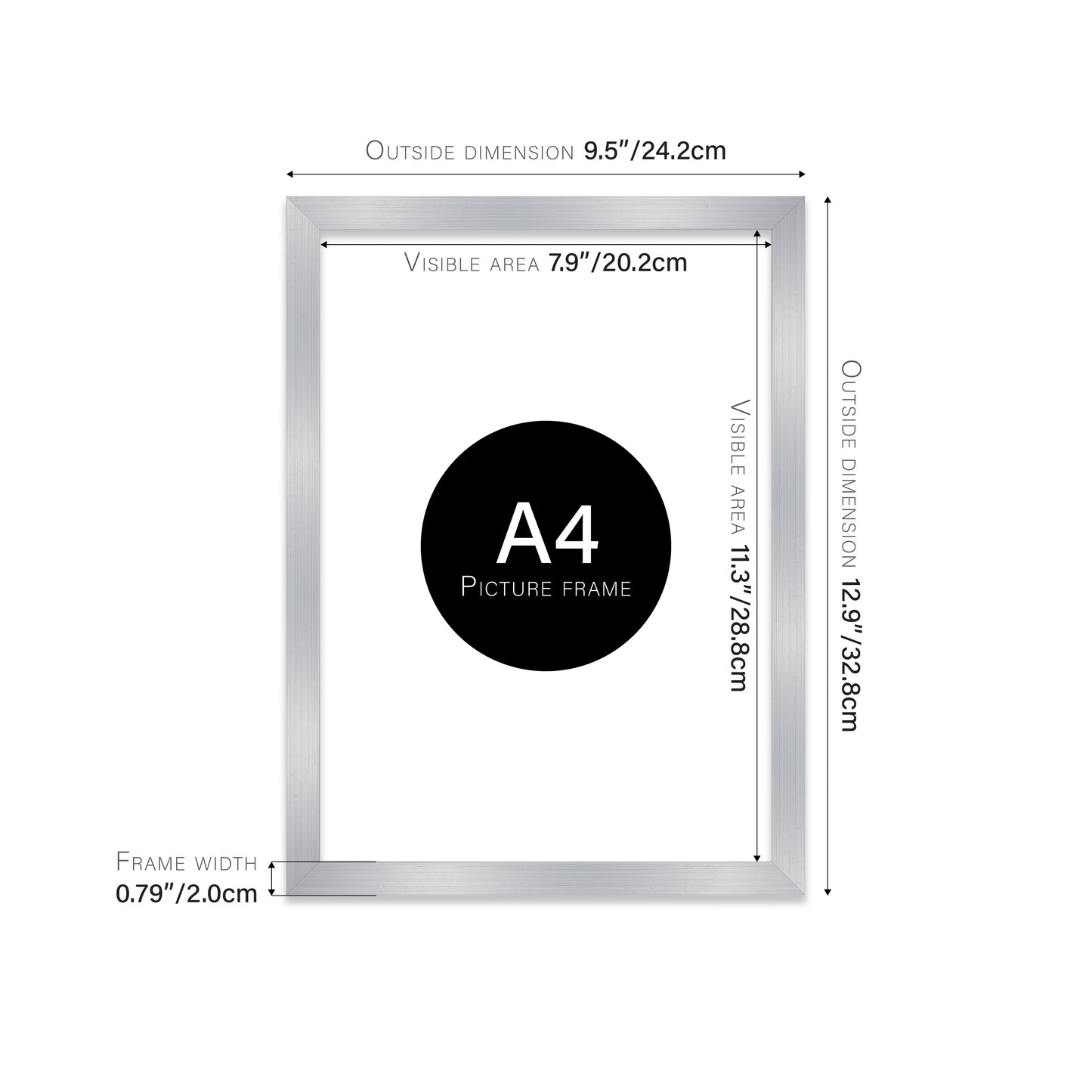 Silver Picture Frame 20mm Edge