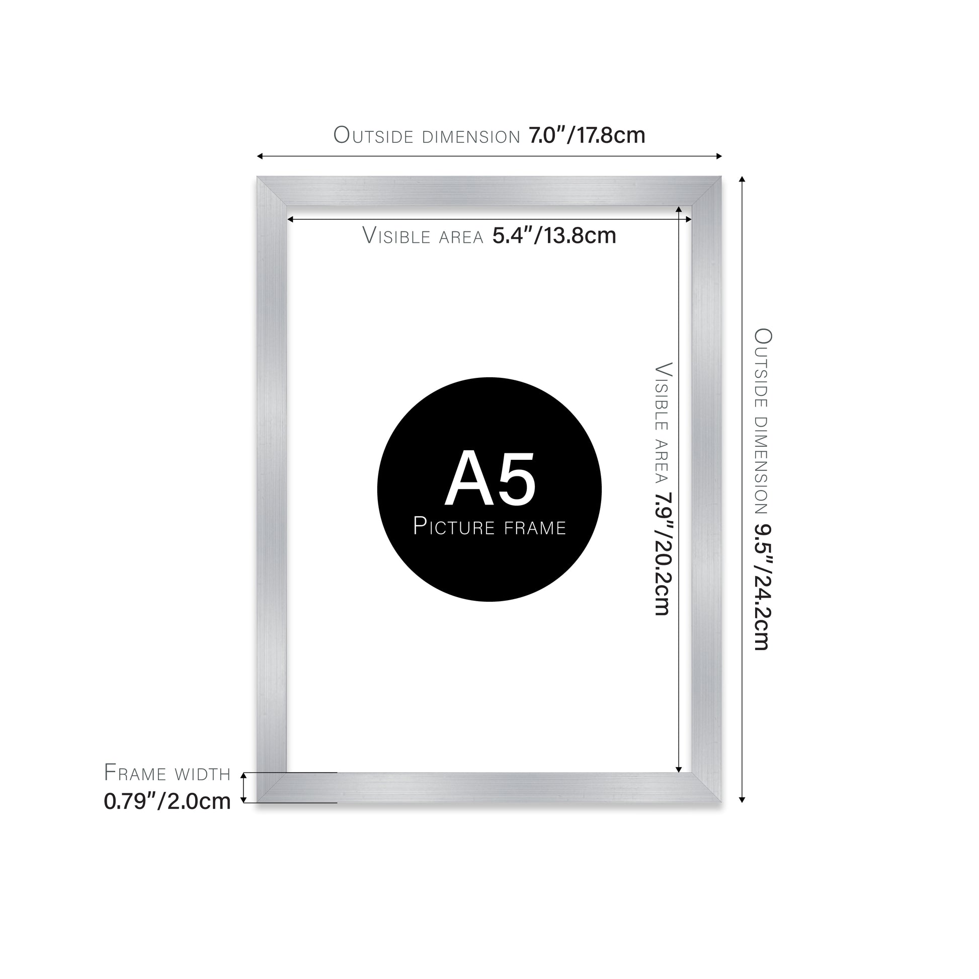 Silver A5 bulk photo frames
