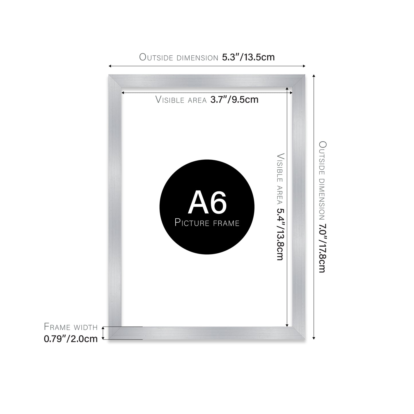 Silver A6 Picture Frame b2b