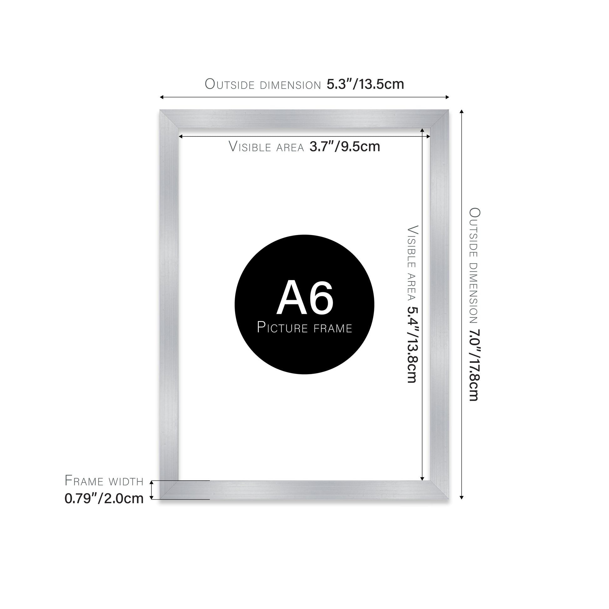 Silver A6 Picture Frame b2b