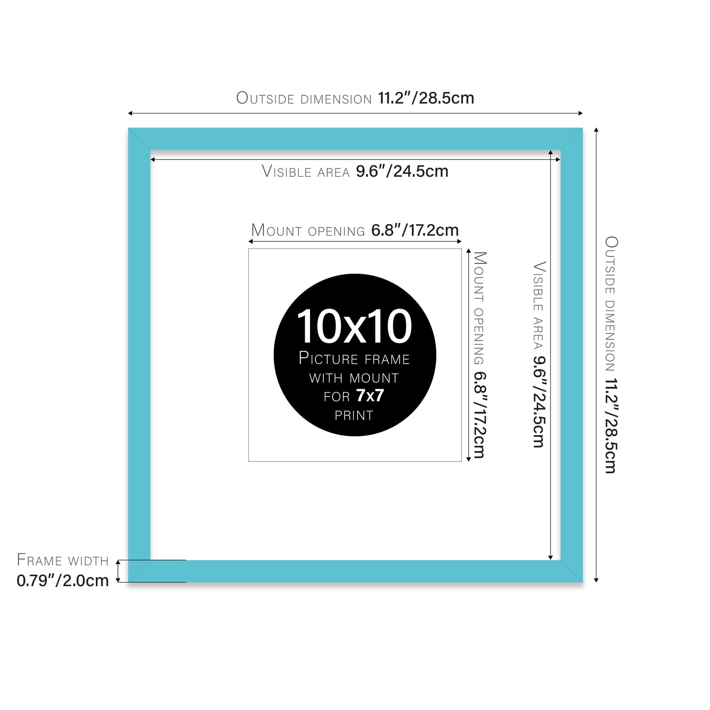 Turquoise Picture Frame 20mm Edge