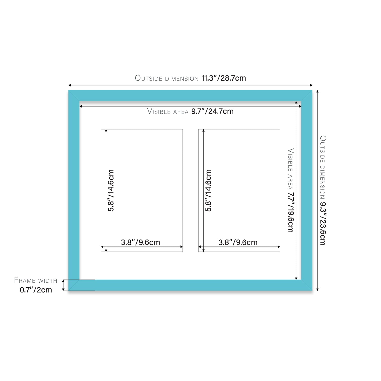 Turquoise Picture Frame 20mm Edge