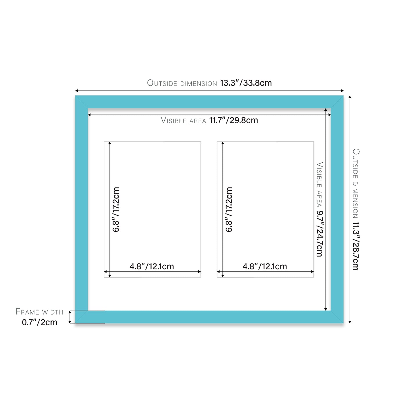 Turquoise Picture Frame 20mm Edge