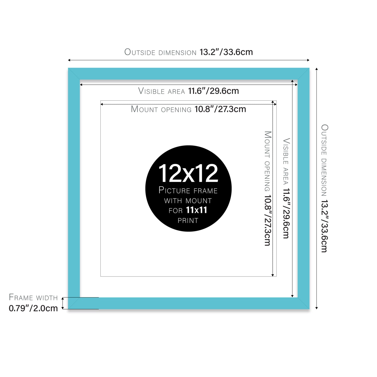 Turquoise Picture Frame 20mm Edge