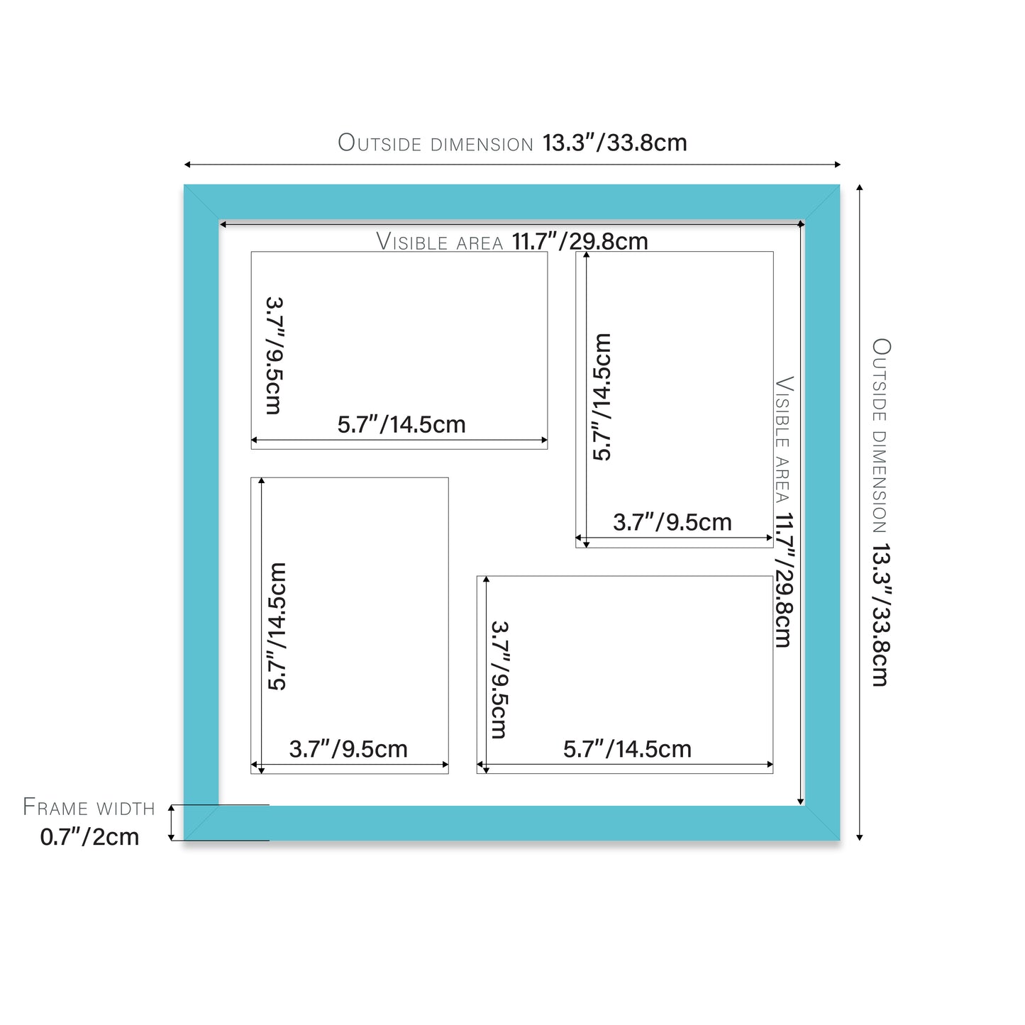 Turquoise Picture Frame 20mm Edge