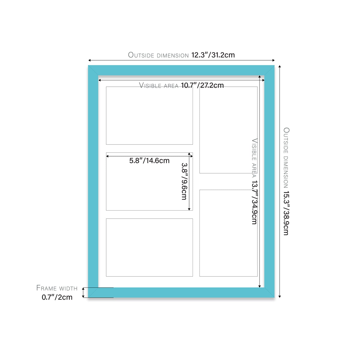 Turquoise Picture Frame 20mm Edge