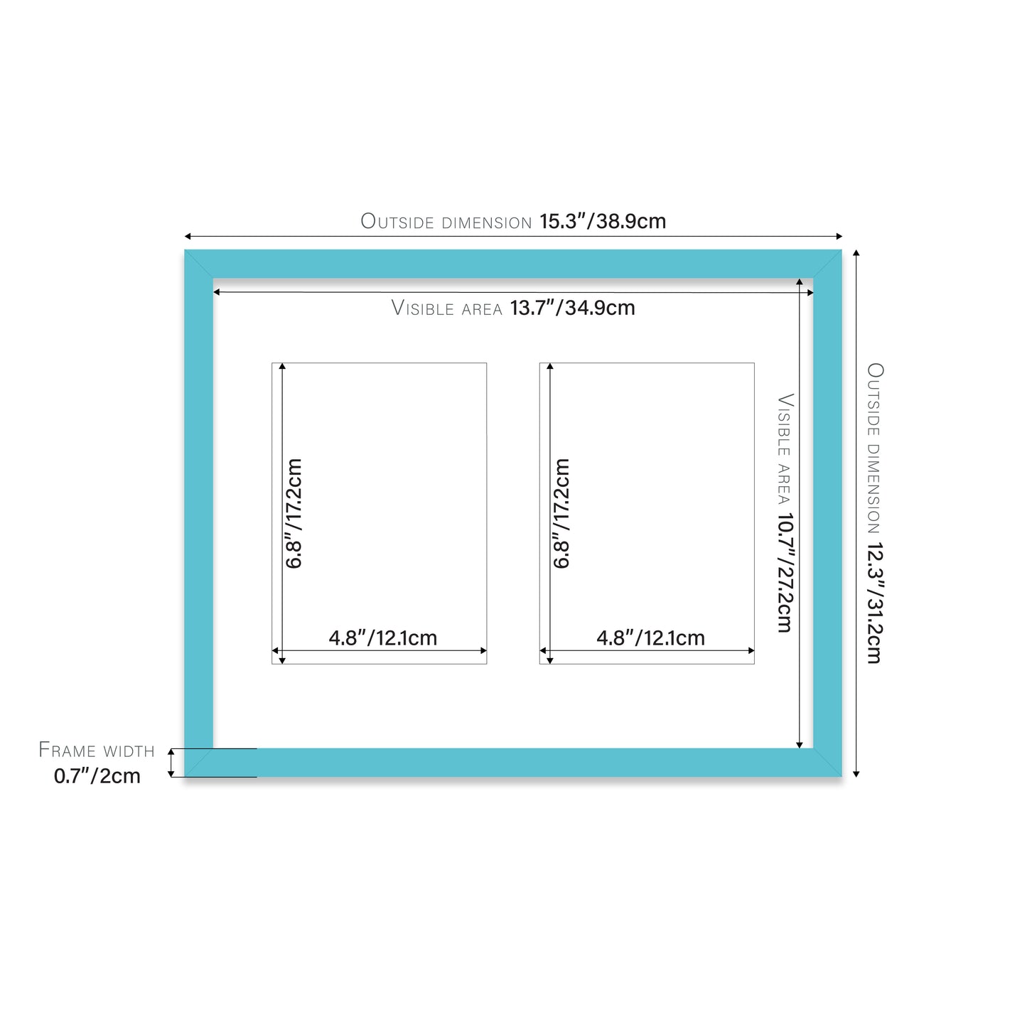 Turquoise Picture Frame 20mm Edge