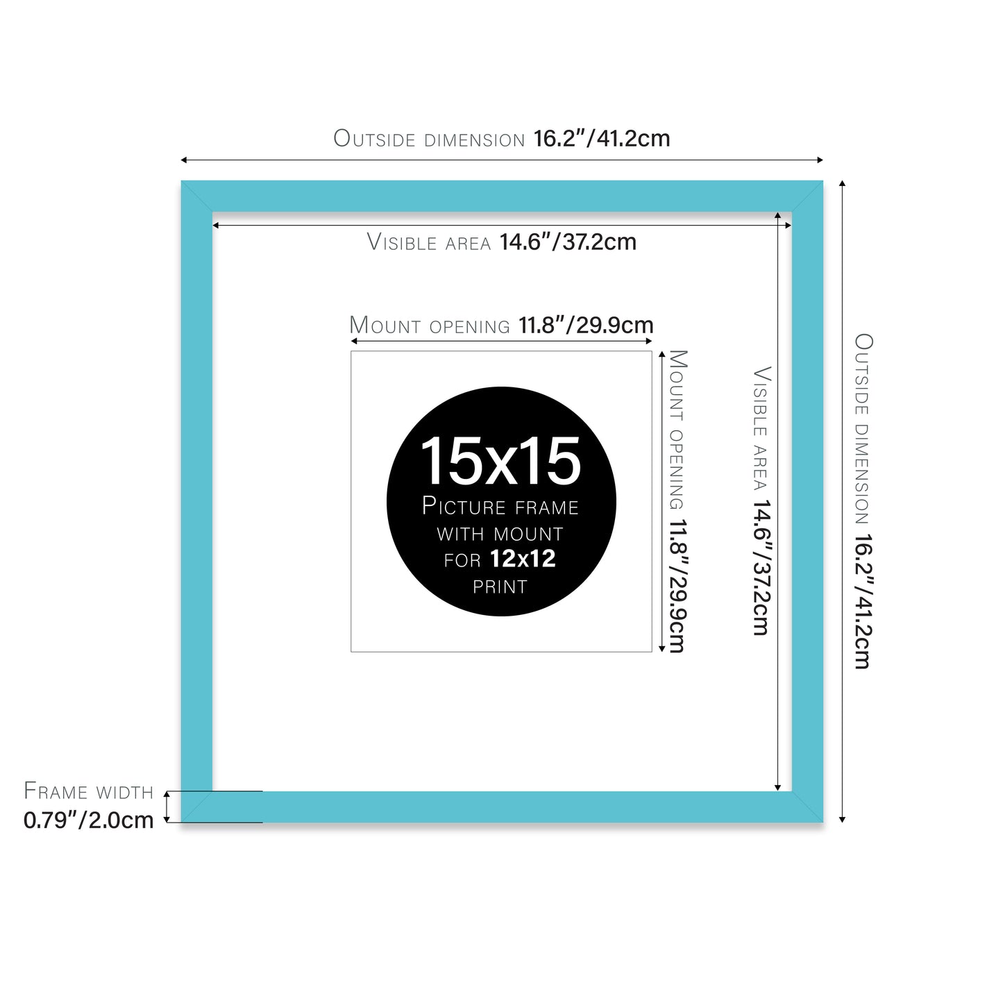 Turquoise Picture Frame 20mm Edge