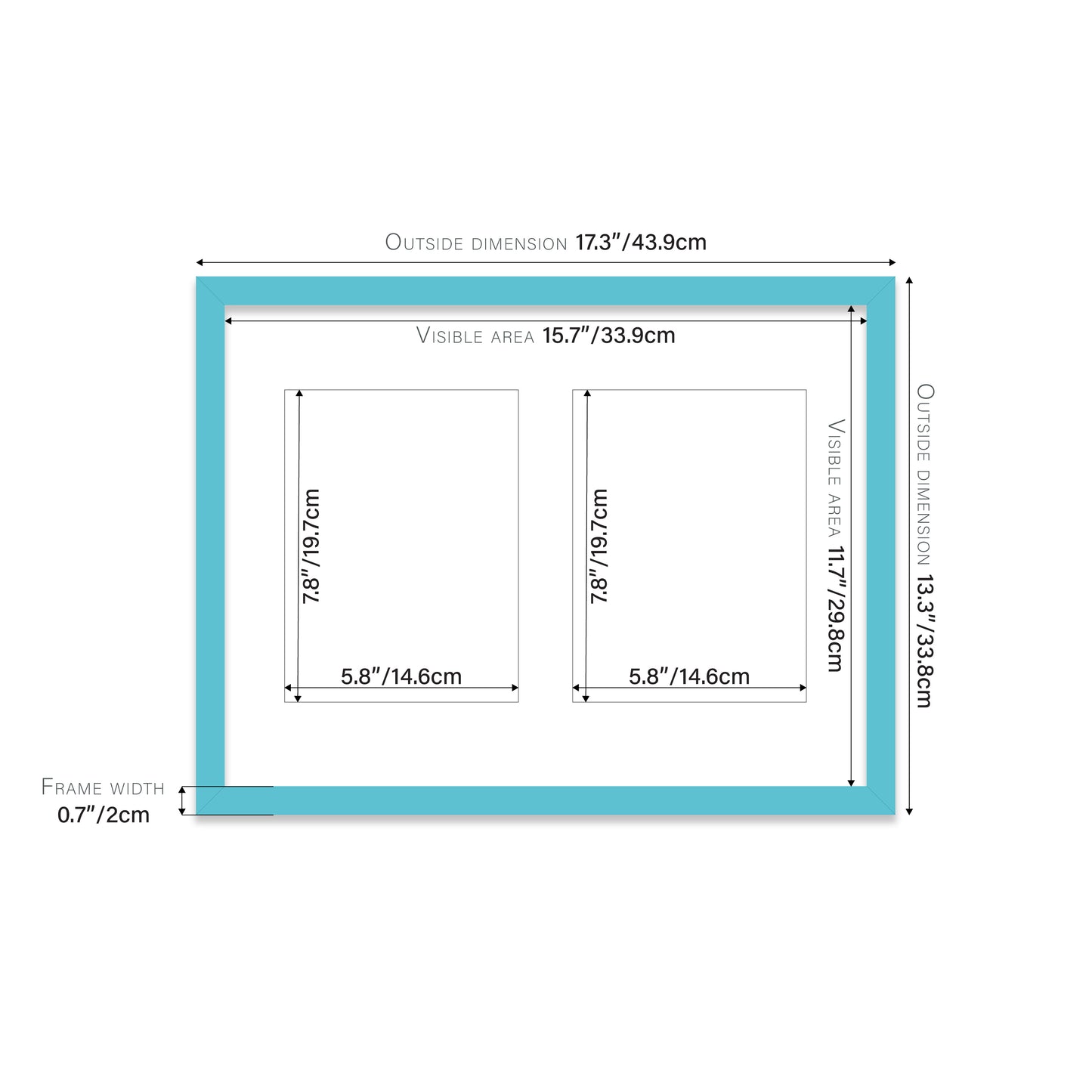 Turquoise Picture Frame 20mm Edge
