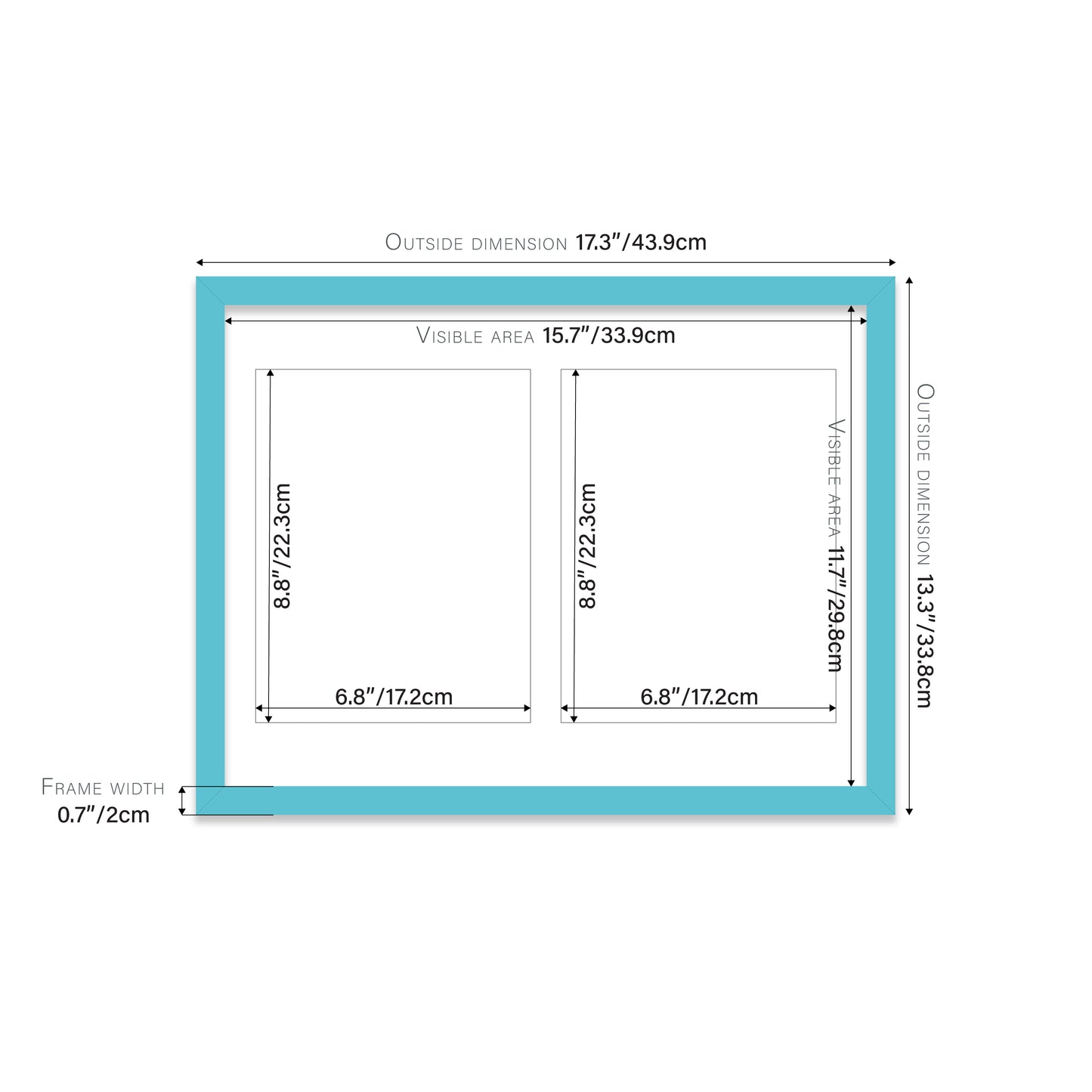 Turquoise Picture Frame 20mm Edge
