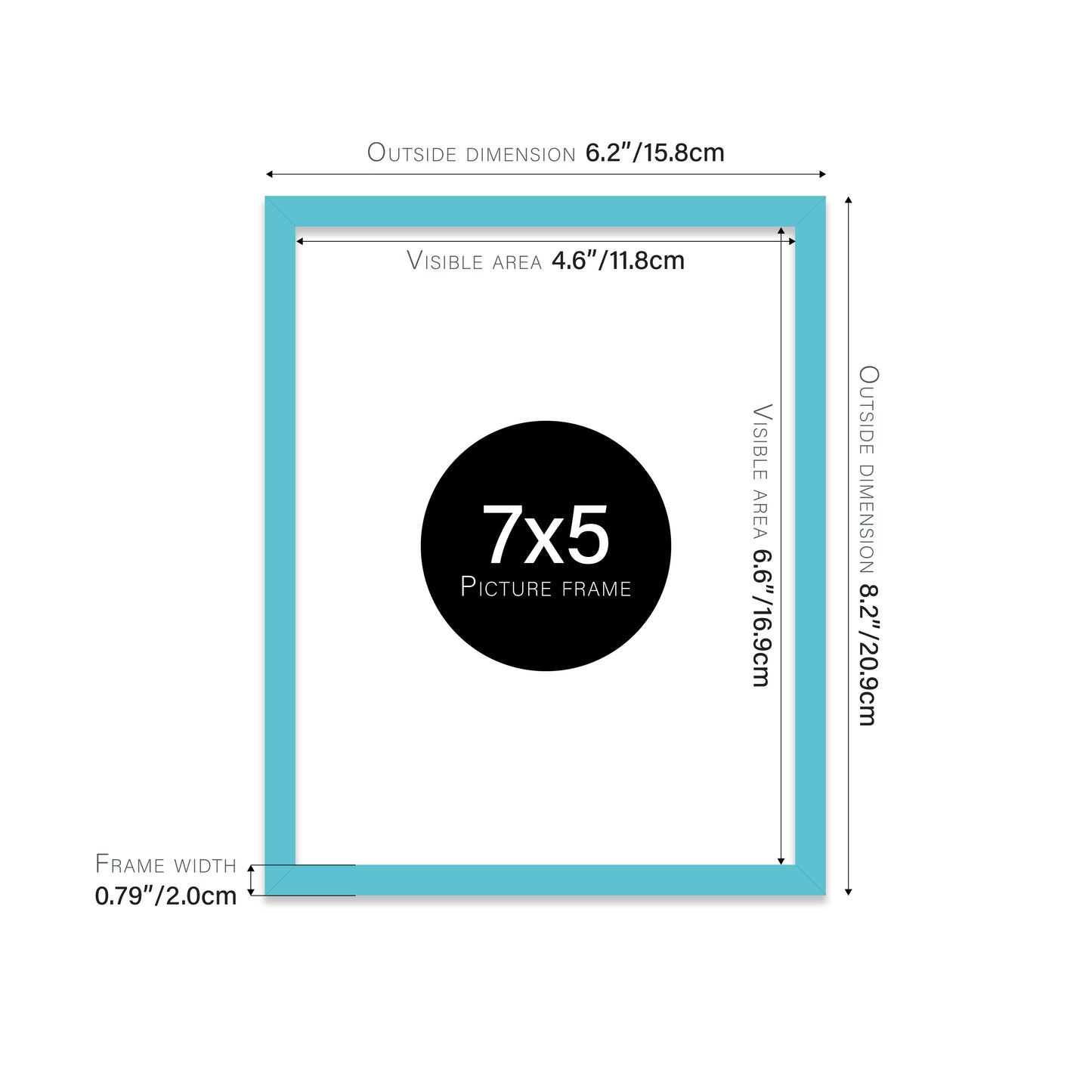 Turquoise Picture Frame 20mm Edge