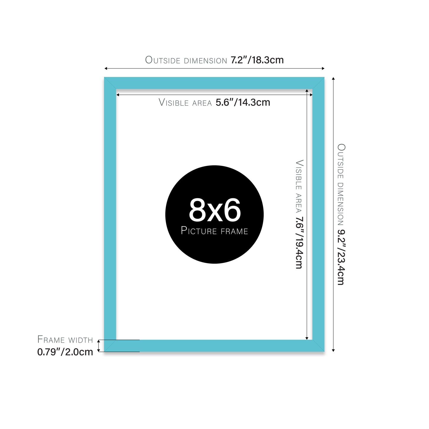 Turquoise Picture Frame 20mm Edge