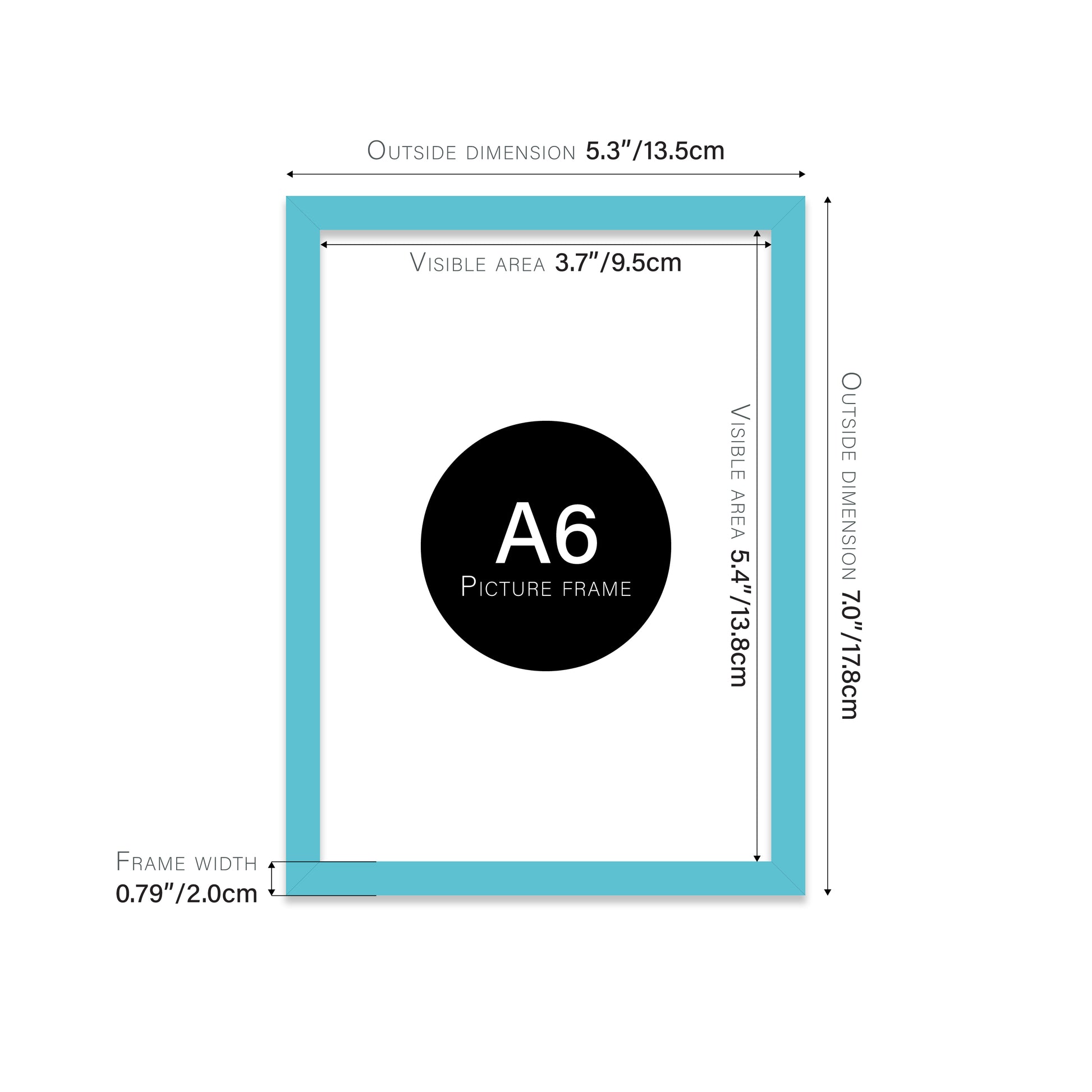 Turquoise A6 Picture Frame b2b