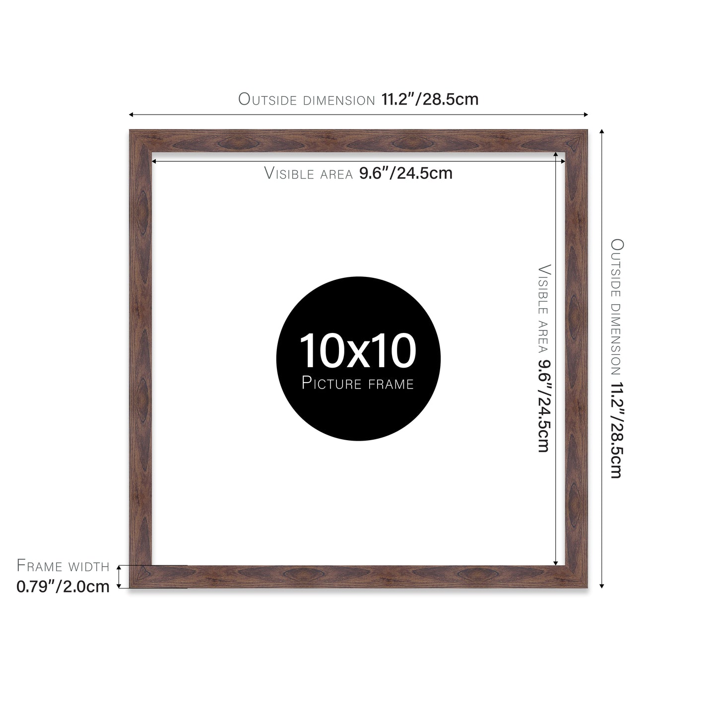 Walnut Picture Frame 20mm Edge