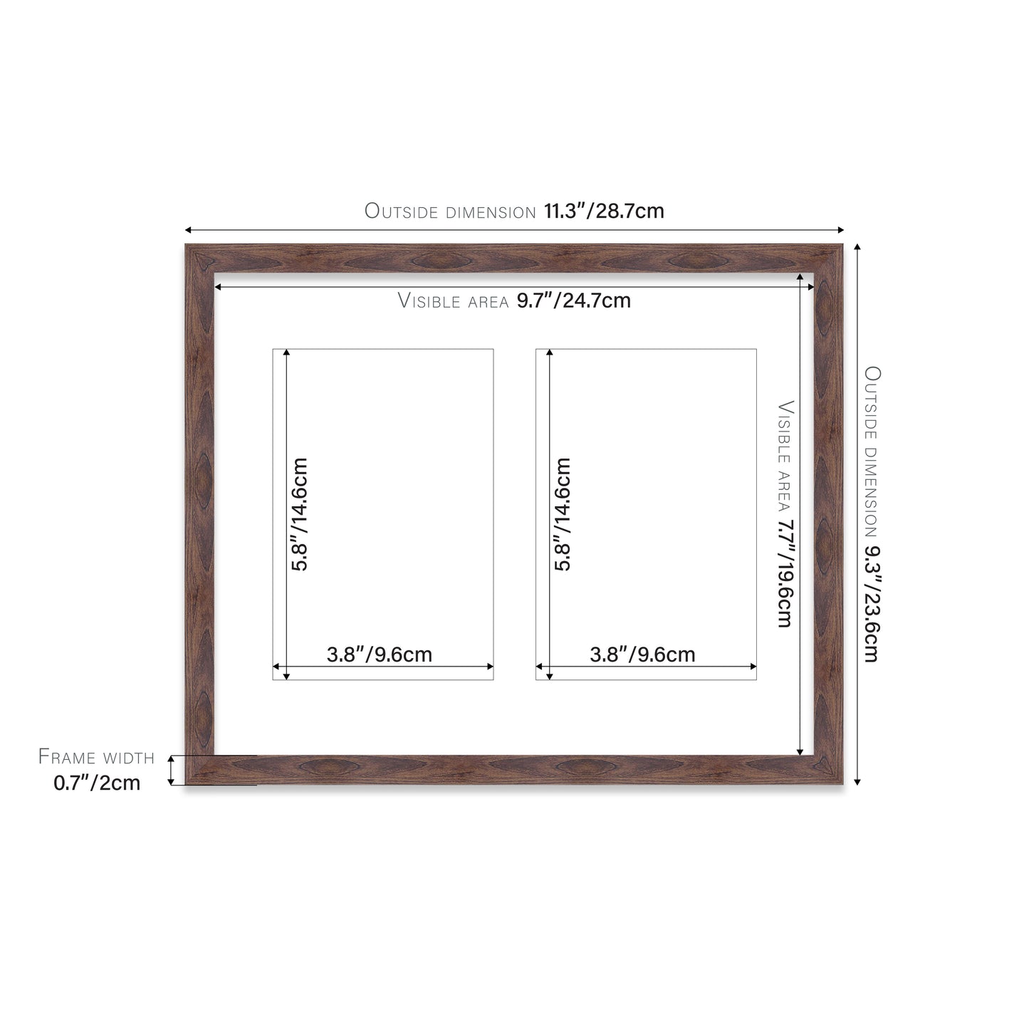 Walnut Picture Frame 20mm Edge