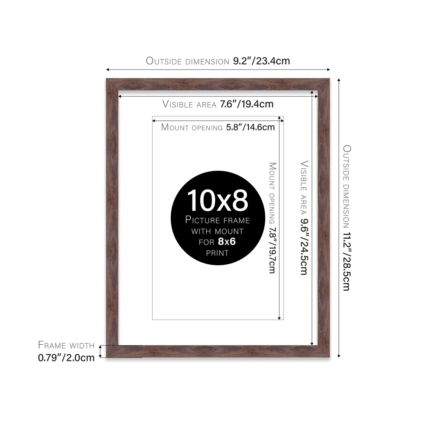 Walnut Picture Frame 20mm Edge
