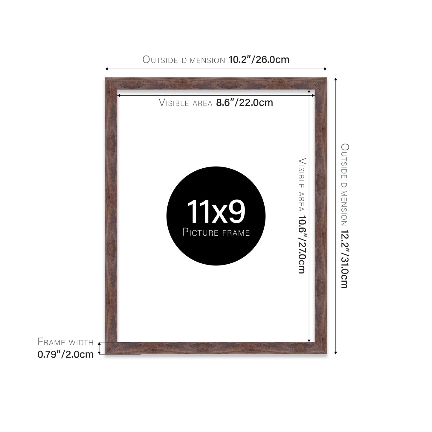 Walnut Picture Frame 20mm Edge