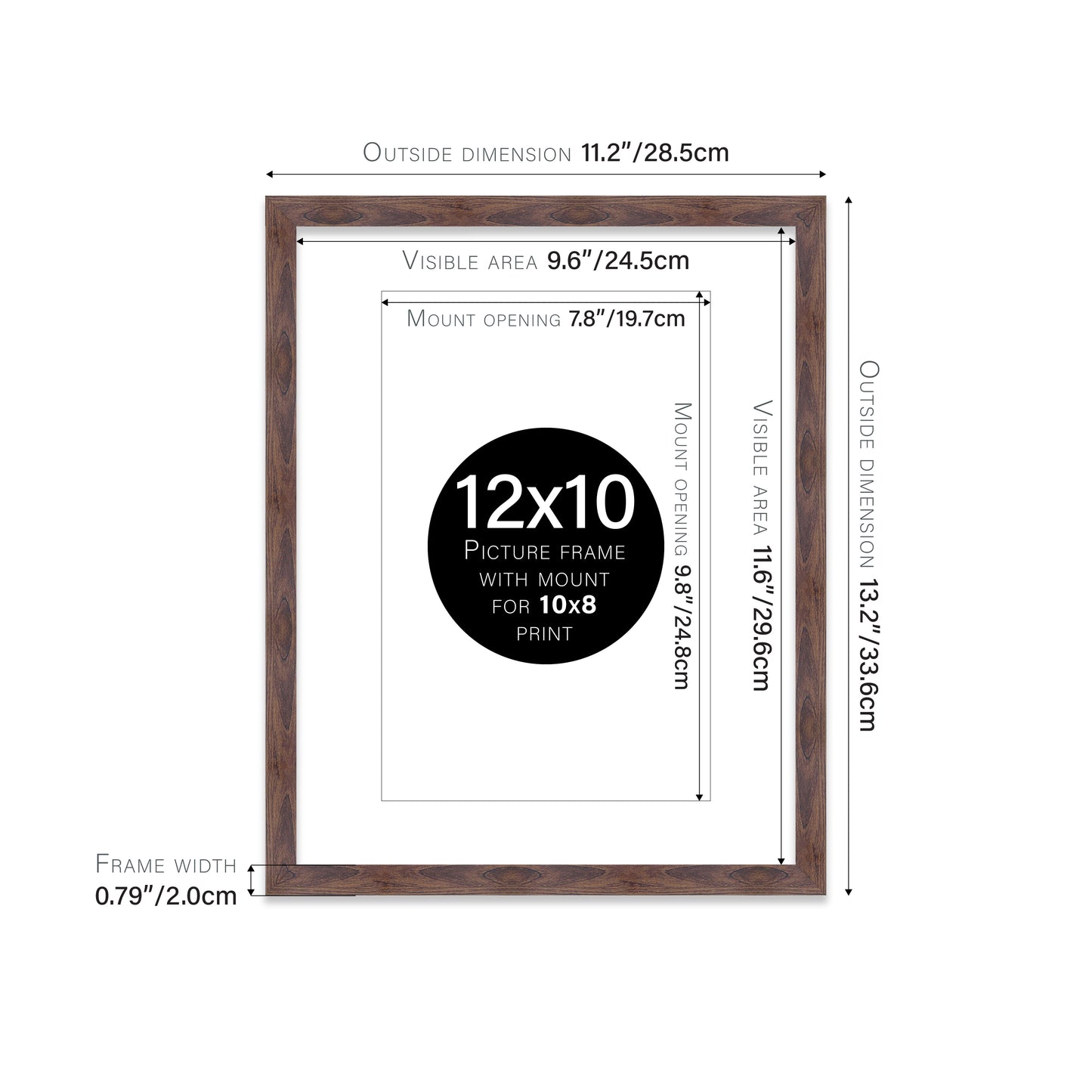 Walnut Picture Frame 20mm Edge