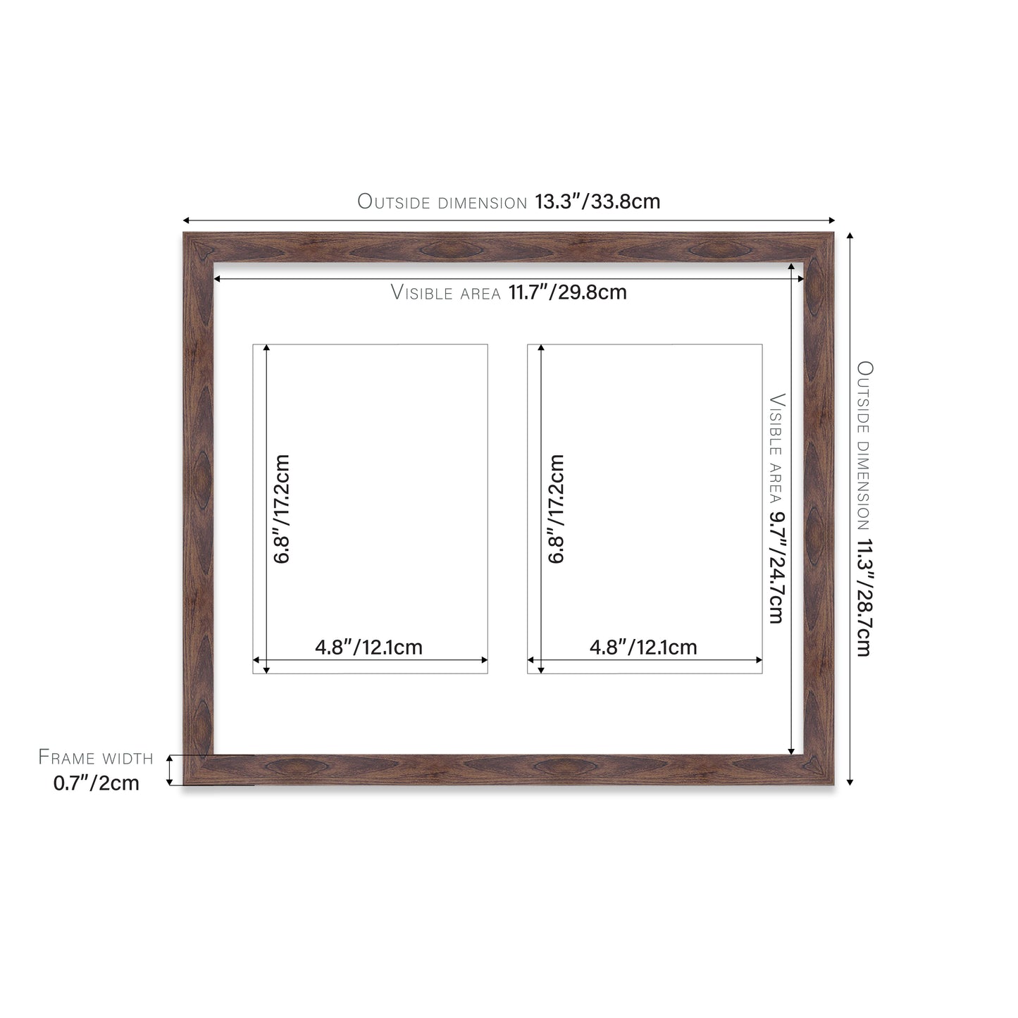 Walnut Picture Frame 20mm Edge