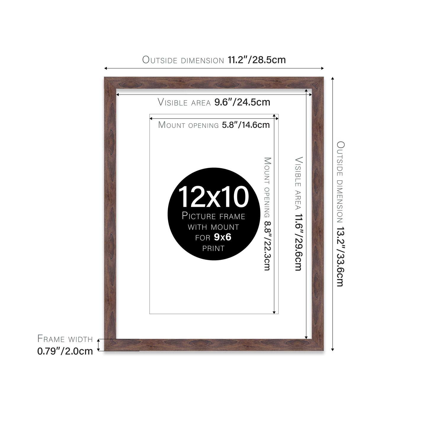 Walnut Picture Frame 20mm Edge