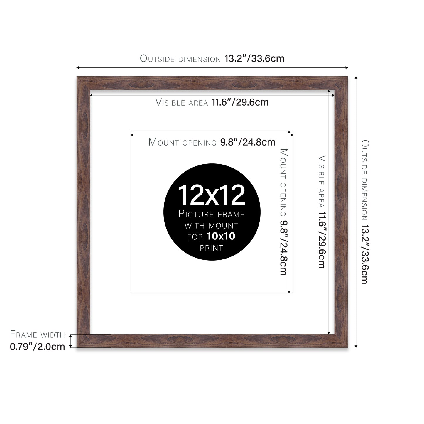 Walnut Picture Frame 20mm Edge