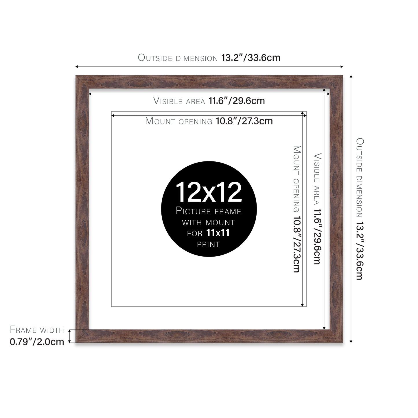Walnut Picture Frame 20mm Edge