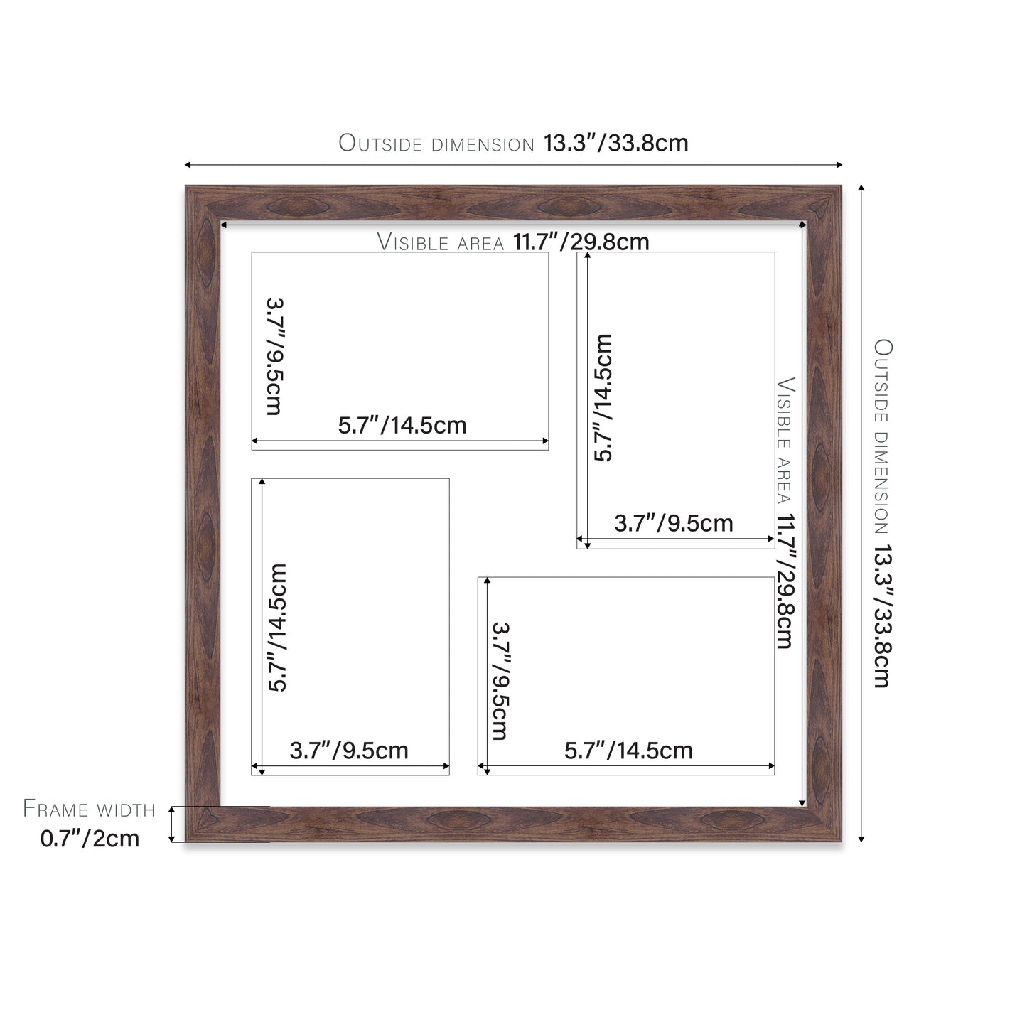 Walnut Picture Frame 20mm Edge