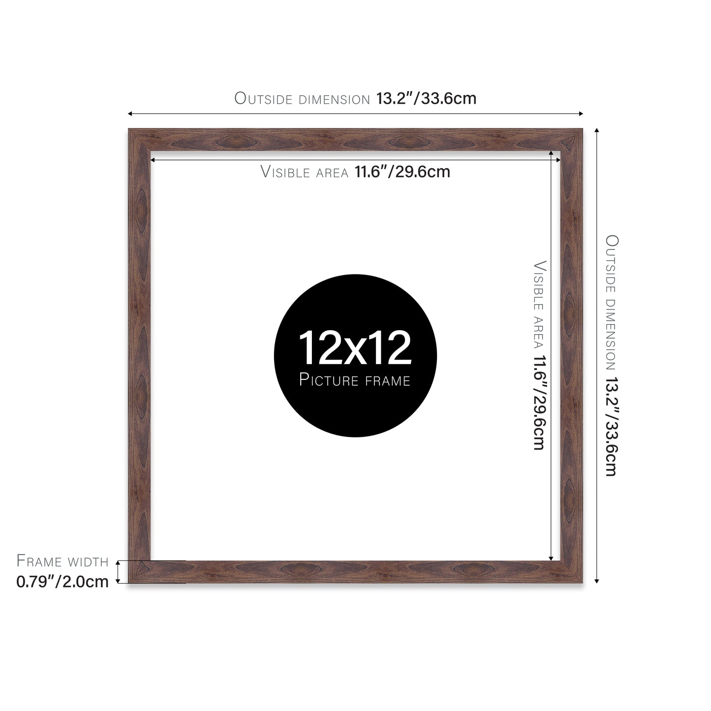 Walnut Picture Frame 20mm Edge