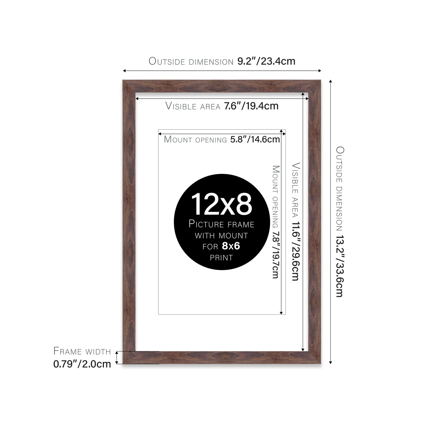 Walnut Picture Frame 20mm Edge