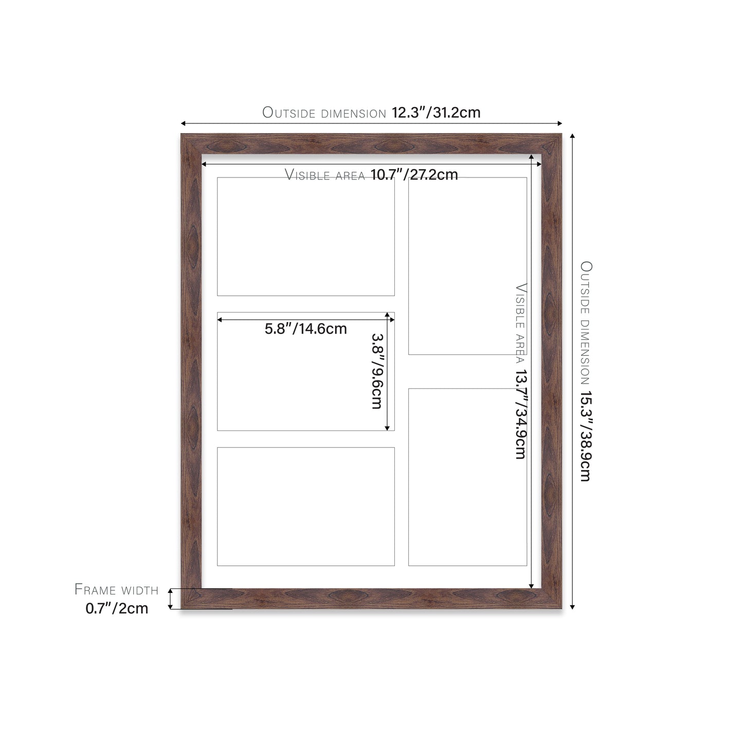 Walnut Picture Frame 20mm Edge