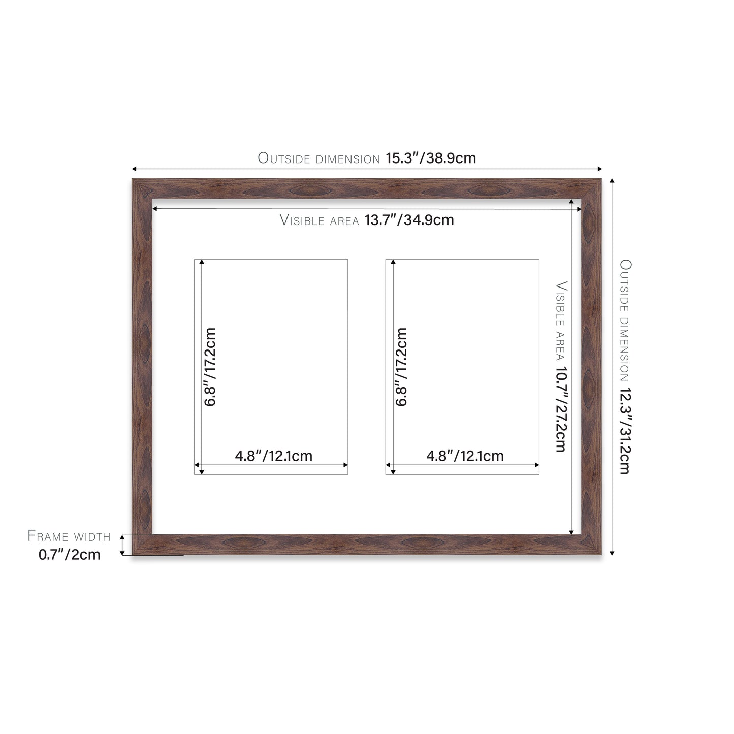 Walnut Picture Frame 20mm Edge